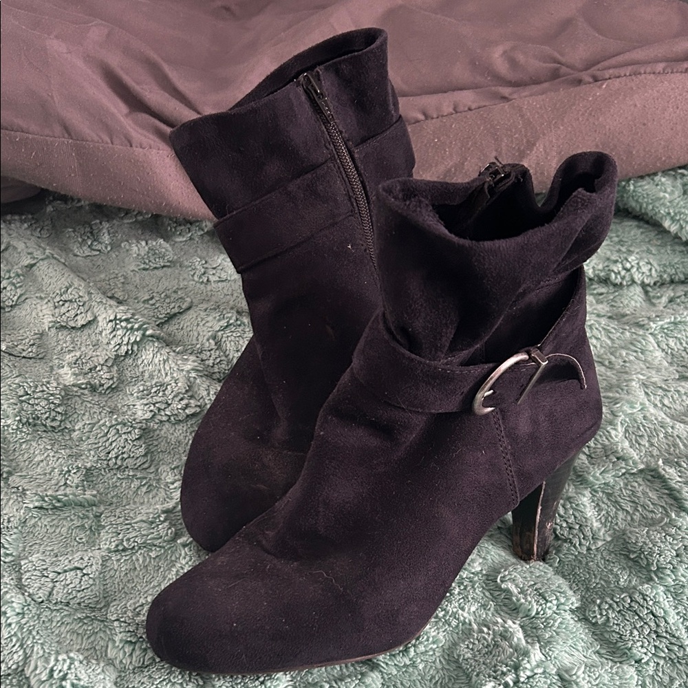 Laura Ashley Black Heeled Boots